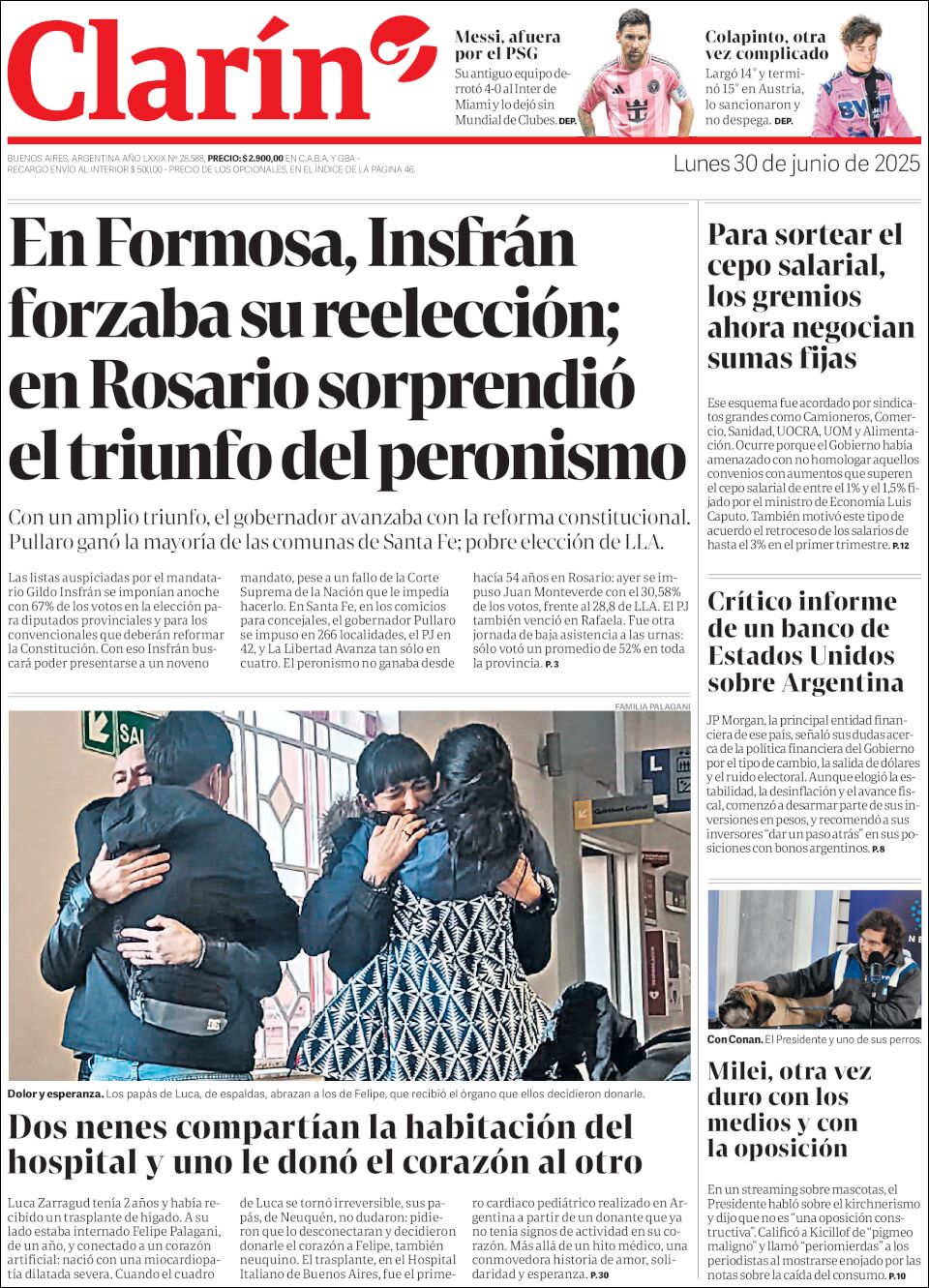 Media Panel - Developments and Systems | Ovacion Futbol - Tapa del diario Clarín