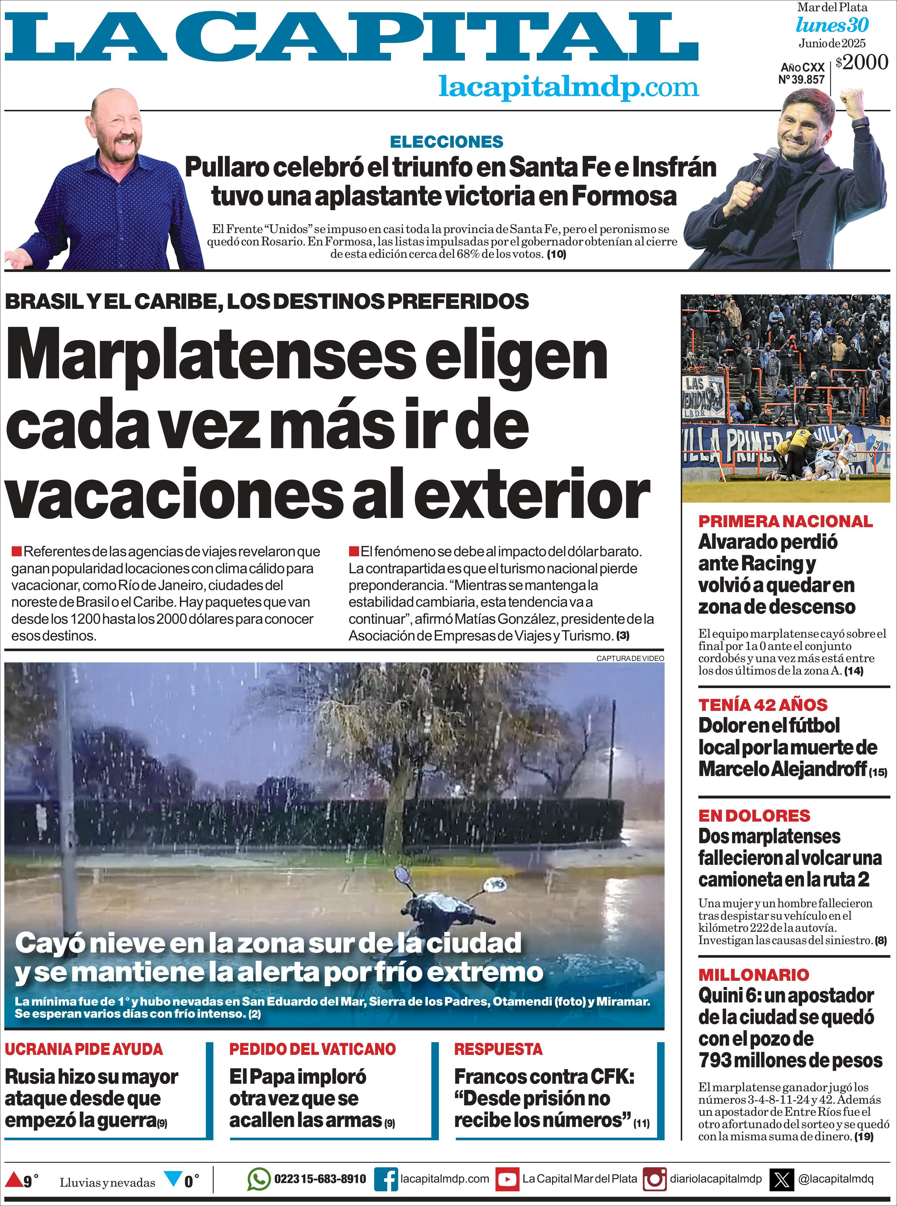 Media Panel - Developments and Systems | Ovacion Futbol - Tapa del diario La Capital