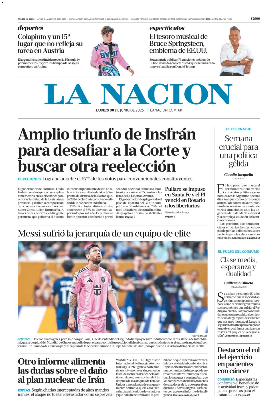 Media Panel - Developments and Systems | Ovacion Futbol - Tapa del diario La Nación